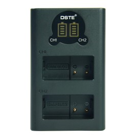 DSTE DMW-BLC12, DMW-BLC12PP Dual USB Charger with LCD Display for Panasonic Lumix DMC-FZ200, DMC-FZ1000, DMC-G5, DMC-G6, DMC-G7, DMC-GX8, DMC-G85, DMC-GH2, DC-G95