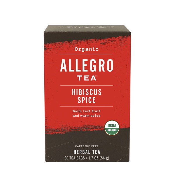 Allegro Tea, Organic Hibiscus Spice Tea Bags, 20 ct
