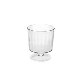 Party Essentials Disposable Plastic 2-Ounce Mini Stemware Glasses, for Wine Tastings, Small Portions, Food Samples, Condiments, Sauces, 20-Count, Clear