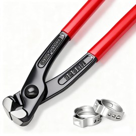 Seept Ear Clamp Pliers 9 Inch Hose Clamp Crimping Tool Carbon Steel Pinch Clamp Pliers Install Remove Clamp Nail Puller Tool for repairing pipes, fuel lines