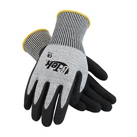 G-Tek CR 16-350/S Seamless Knit HPPE/Glass Glove with Nitrile Coated Micro-Surface Grip on Palm and Fingers