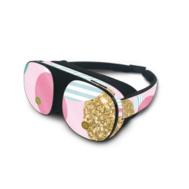 MightySkins Glossy Glitter Skin Compatible with HTC Vive Flow - Golden Bubbles | Protective, Durable High-Gloss Glitter Finish | Easy to Apply