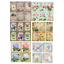 Floral Ladies Selection Card Making Kit Toppers - 32 Pieces Selection - DIY to Cut Out Yourself! - Craft Embellishment