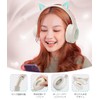 GHDVOP Bluetooth 5.3 Cat Ear Headphones, Wireless Headphones, Shiny Cat