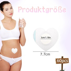 60 Stück Castor Oil Patches, Bauchnabel Pflaster, Herzförmige Rizinusöl Bauchnabel, Castor Oil Wrap, Rizinusöl Pflaster Bauchnabel Ideal Für Unterwegs, Büro, Zuhause Und Schule, Als Geschenk (7.7 Cm)