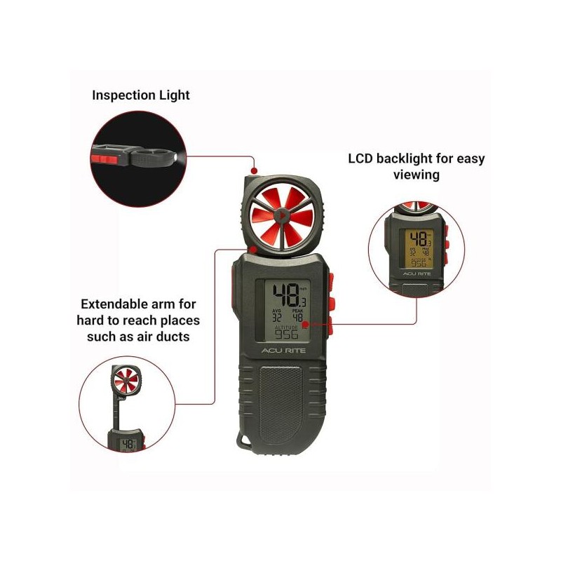 Acurite 검사등 ACURITE 00256M 휴대용 풍속계 ACURITE 00256M Portable Anemometer