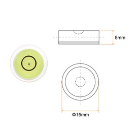 sourcing map 4pcs Round Bubble Level 15x8mm Mini Circular Bullseye Spirit Levels Degree Marked for Leveling Camera Tripod Telescope Workshop Turntable, Lime