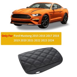 GIANT PANDA Center Console Cover for Ford Mustang 2015-2024，Anti-Scratch，PU Leather Car Middle Console Cover Armrest Seat Box Lid Protective Cushion Pad