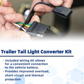 MITZONE 59236 Multi-Function Splice-in Trailer Tail Light Converter Kit, 4-Pin Taillight Wiring Harness Compatible with Virtually Any Vehicle-Trailer Combination, Weather-Resistant