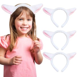 KSBBHDS 3 Pieces Lamb Ear Headband, Cute Plush, Interesting Game Props, Creative Accessories with Car Wash and Clothing Accessories