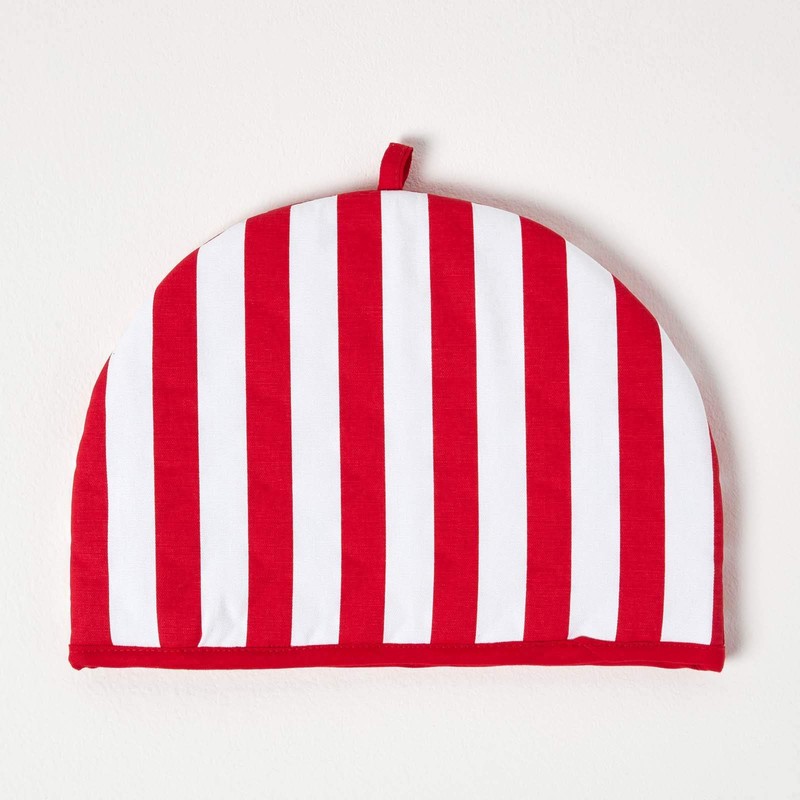 HOMESCAPES Double Design Tea Cosy Polka Dots Red Muff Teapot
