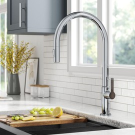 KRAUS Oletto High-Arc Single Handle Pull-Down Kitchen Faucet in Chrome, KPF-2821CH