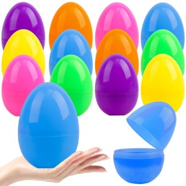 Kitimi 50PCS Large Colourful Fillable Plastic Surprise Easter Eggs, Large Assorted Colour Fillable Plastic Surprise Easter Eggs