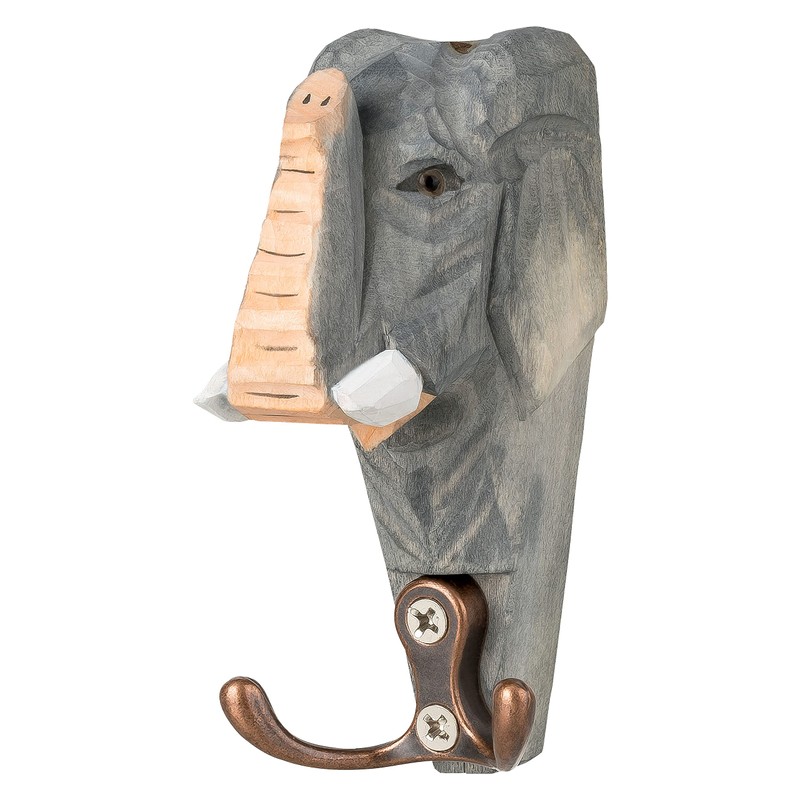Wall Hooks Safari Family Animal Heads – Double Wooden Coat