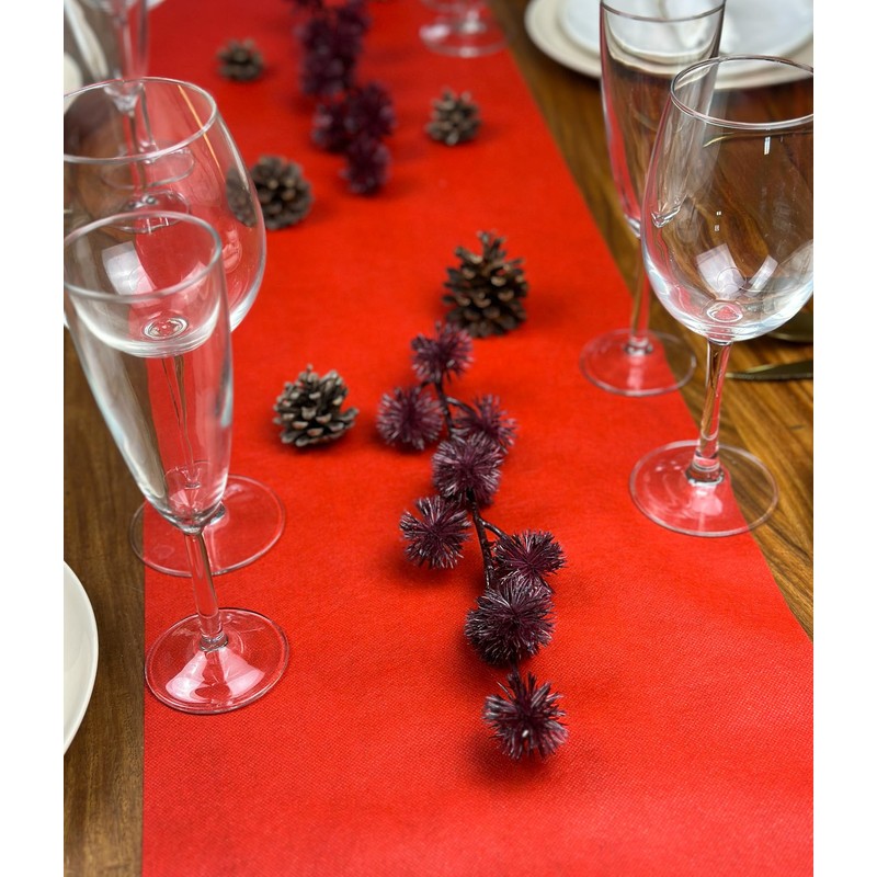 NATUARTE, Table Runner, Red, Non-Woven Table Runner, Decorative Table Runner,
