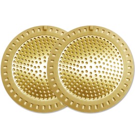 Seatery 2PCS Hair Catcher Shower Drain/Strainer/Cover/Filter/Trap, Bathtub Drain Cover Hair Catcher, Hair Stopper for Bathroom Sink/Floor Drain, Stainless Steel and Silicone Drain Strainer, Gold