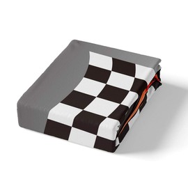 Erosebridal Racing Car Sheet Set Cool Speed Race Car Fitted Sheet for Kids Boys Teens Automobile Pattern Bedding Set Twin Size Grid Extreme Sport Bed Cover Lightweight Bed Décor(NO TOP Sheet)