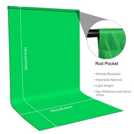 PULUZ 3.3x6.6FT Green Backdrop Portrait Background for Photography Studio Children and Headshots Background for Photography Video and Television