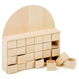 VBS Bow Wooden Advent Calendar with 24 Drawers 25,5x24x5,5 cm Christmas Decorating Crafts Present