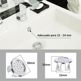 KingtenStar Tapa de Rebosadero de Lavabo 10 Piezas Anillo de Desbordamiento Fregadero Circular Cromo Bañera Baño