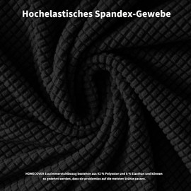 HOMECOVER Dining Room Chair Seat Covers, Set of 6, Stretch Jacquard Chair Cover, Seat, Removable, Washable, for Dining Room, Kitchen, Office Chairs, Hotel, Black, Set of 6