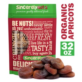 Sincerely Nuts – Organic Dried Turkish Apricots | Two LB Bag | Healthy Pitted Apricot Fruit | Raw Vegan Snack | Dehydrated and Unsulfured | Sweet Gourmet Snacking Food | Kosher and Gluten Free