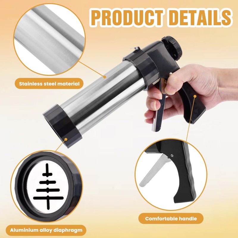 Stainless Steel Cookie Press Kit – 13 Discs & 8