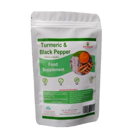 Turmeric Capsules 90 High Strength Turmeric with Black Pepper Curcumin Supplements, Vegan & Gluten Free, UK Made (90)