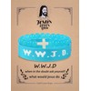 WRSZYES WWJD Faith Bracelet Gift For Women Men Christian Cross