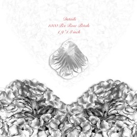 enttgo 1000 Pieces Artificial Silk Rose Petals Flower Decoration Wedding Party (Silver)