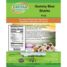 Gummy Blue Sharks (4 oz, ZIN: 525140) - 2 Pack