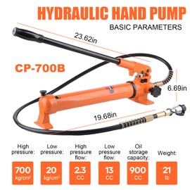 HZLZRZ CP-700 Hydraulic Pump Hand Operated Pump Hydraulic Hand Pump Manual Pump for Porta Power and Jack (1000psi) (HZ-700)