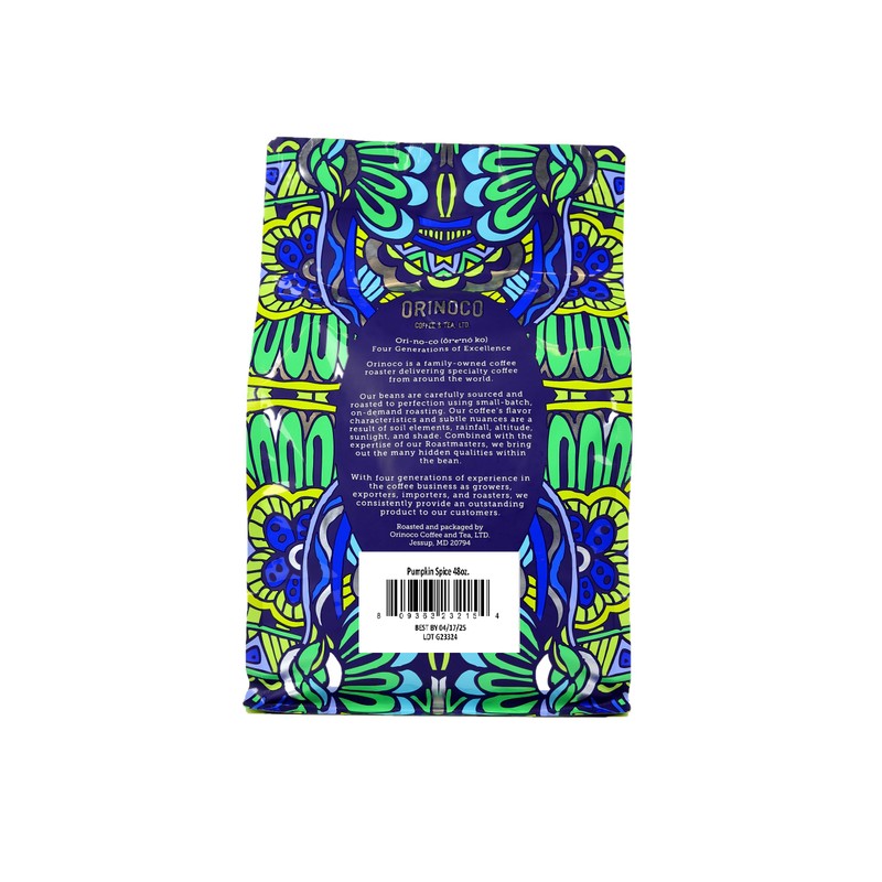 Orinoco Pumpkin Spice Flavored Coffee 3lb bag, Light Roast, Ground