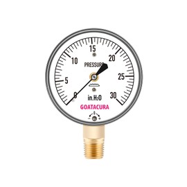 GOATACURA 0-30 Inches of Water Diaphragm Type Low Capsule Pressure Gauge, 2-1/2" Dial Size, 1/4" NPT Lower Mount, with High Accuracy, Zero Adjustable, for Measuring Water Air Pressure…