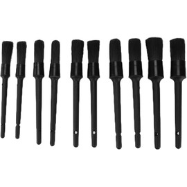 Kit de 10 cepillos para detalles, mango de plástico ABS duradero con herramienta de limpieza interior y exterior suave para ruedas y ventilación de aire