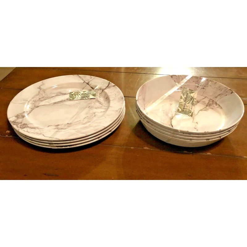 Tommy Bahama 8 pc TOMMY BAHAMA Set MELAMINE Gray Grey