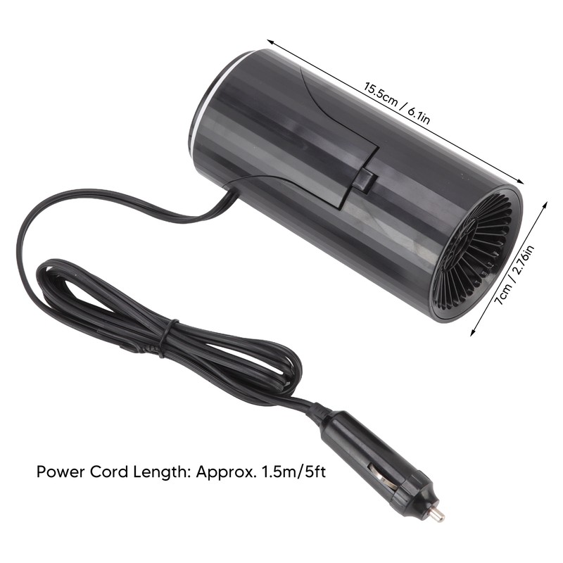 Black Portable Car Heater Quick Heating Automatic Overheat Protection Car