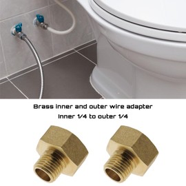 eMagTech 4Pcs 1/2 Inch Female to 1/4 Inch Male BSP Thread Pipe Conversion Adapters Brass Hex Bush Pipe Fitting Connector for Air Water Gas Fuel Oil