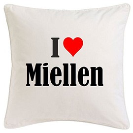 I Love Miellen Cushion Cover 40 cm x 40 cm Microfibre Tasteful Decoration for Any Living Room or Bedroom in White with Zip