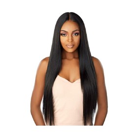 It's A Wig Iron Friendly Synthetic Gorgeous Long Length Straight Style Center Part 5G True HD Transparent Swiss Lace Front End Loose - SWISS LACE TAMMY (1B)