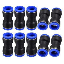 16mm Quick Fitting, 5/8” OD Push to Connect Pipe Tube Straight Fittings, Pneumatic Air Line Connector 10Pcs (PU16)