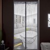 Magnetic No-Drill Velcro Silent Entrance Mosquito Screen 100x210cm Black White White