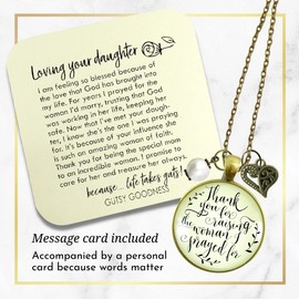 Mother of Bride Necklace Thank You Raising Woman Prayed Wedding Gift 36"