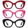 JiSoo Cat Eye Readers for Women Oversized Cat Eye Reading