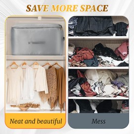 MOLENCO Ultra Space Saving Self-Compressing Organiser, Compressing Bag, Self-Compressing Organiser for Blankets, Clothes, Blankets (Grey XL 54 x 42 x 60 cm)