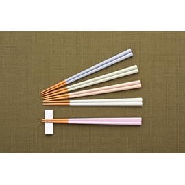 Yamax Chopsticks & Chopsticks Set, 5 Pairs, Cute Wakasa Lacquer, Octagonal Lacquered Chopsticks that Fit Your Hand, Dull Color, 5 Color Set