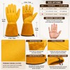 Long Cuff Cowhide Leather Work Gloves for Men & Women