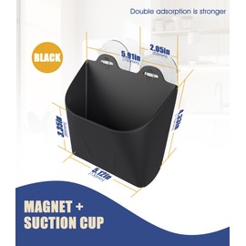 Nearockle Magnetic Drink Packet Organizer, Upgraded Silicone Water Drink Packet Holder with Suction Cup for Wall, Refrigerator, Coffee Maker, Water Dispenser Reusable without Residue (Black)