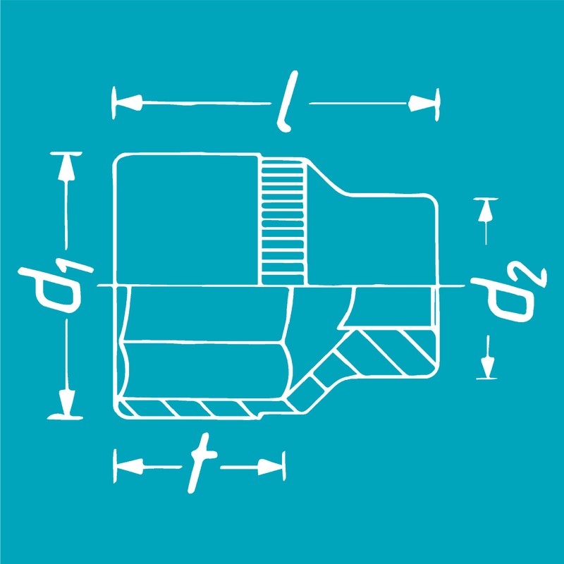 HAZET Hex Socket 900-32 | 12.5mm Square Drive, 32mm Flat