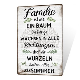 Putuo Decor Tin Sign - Family is Like a Tree - Decorative Family Sign with Saying